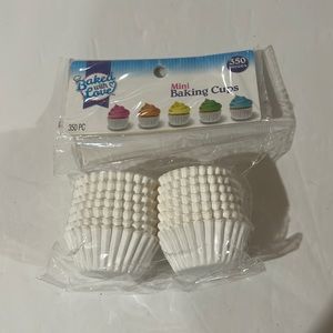 NEW White Mini Baking Cups 350 Pieces - Baked with Love - Mini Cupcake Liners